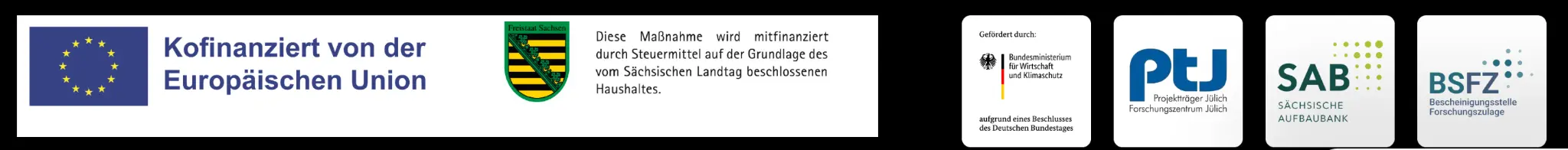 Co-financed by the European Union - Funded by the German Federal Ministry for Economic Affairs and Climate Action - Partner logos: PTJ, SAB, BSFZ